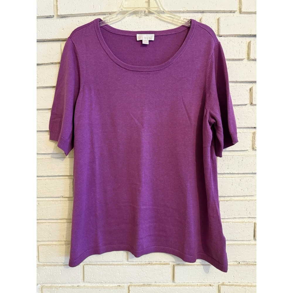 Belle by Kim Gravel‎ Dare to Be Bold Elbow-Sleeve Sweater Hot Orchid Sz Lg NWOT